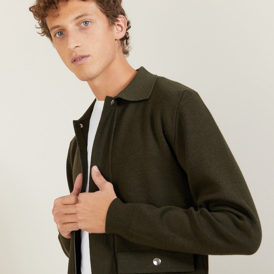 Veste à poches en laine - Leopol 7050 bronze - 83 Kaki Veste à poches en laine - Leopol 7050 bronze - 83 Kaki