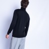 Gilet 100% laine col montant zippé 6110 noir - 01 Noir