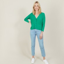 Cardigan court à côtes - Bolivar 7250 veronese - 22 Vert moyen