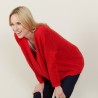 Grand cardigan à poches en grosse maille - Marilou 7280 ecarlate - 52 Rouge