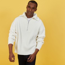 Large organic cotton trucker neck sweater - Bill