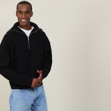 Large organic cotton trucker neck sweater - Bill