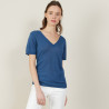 T-shirt col V en lin flammé - Bountie