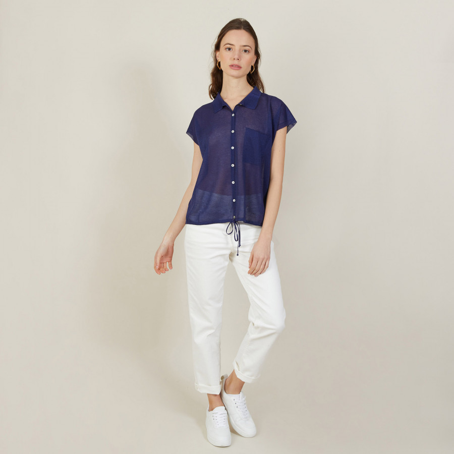 Iridescent effect short-sleeved shirt - Nathalie Iridescent effect short-sleeved shirt - Nathalie