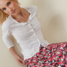 Cardigan à poches en lin flammé - Bao 7200 blanc - 02 Blanc