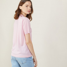 Polo manches courtes col noué - Ava 2733 rose - 24 Rose clair
