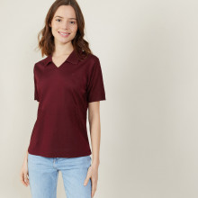 Short-sleeved patterned polo shirt - Angie