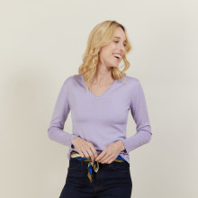 Pull col V Gallieni - 6184 Garance - 26 Rose foncé