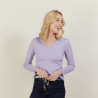 Pull col V Gallieni - 6184 Garance - 26 Rose foncé