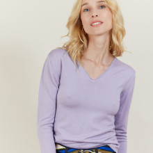 Pull col V Gallieni - 6184 Garance - 26 Rose foncé