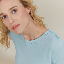 Top femme en laine et soie Alex 6247 Austral - 04 Bleu clair