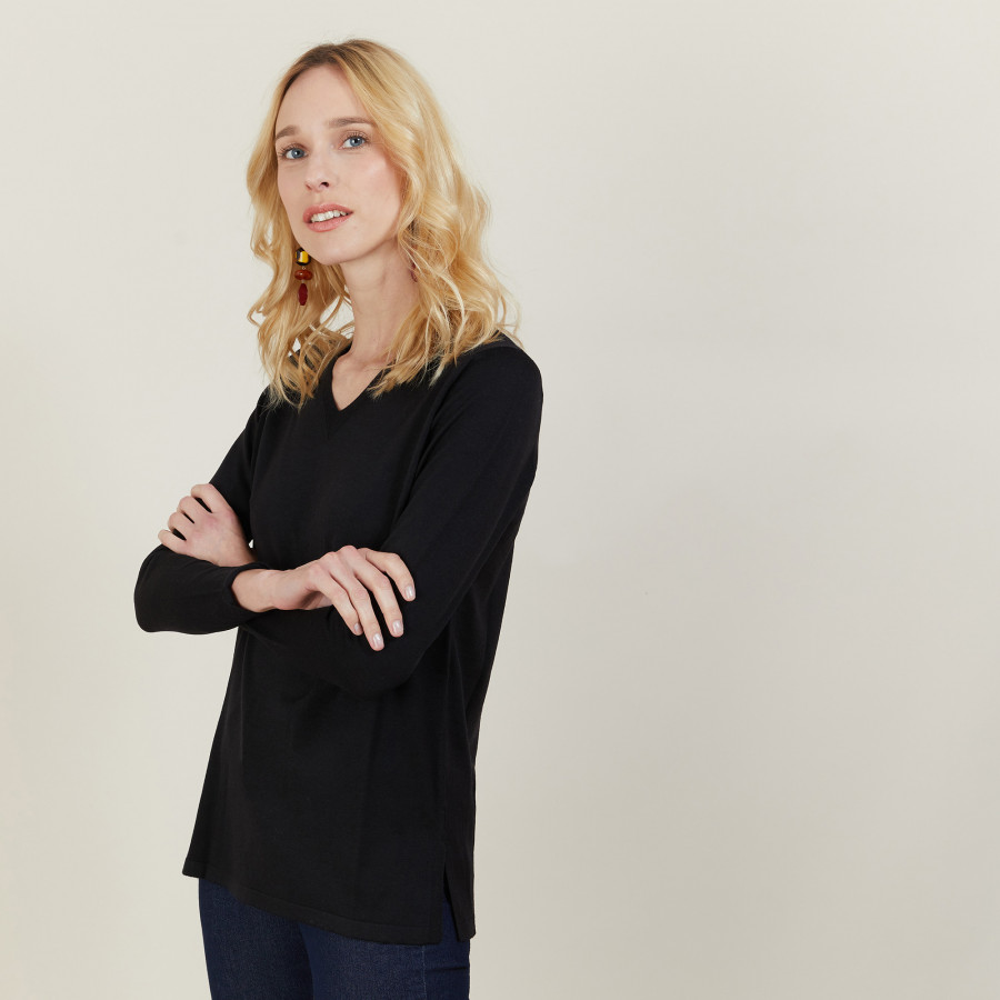 Pull col V Cité 6184 Garance - 26 Rose foncé Pull col V Cité 6184 Garance - 26 Rose foncé