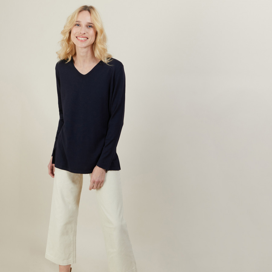 Pull col V Cité 6184 Garance - 26 Rose foncé Pull col V Cité 6184 Garance - 26 Rose foncé