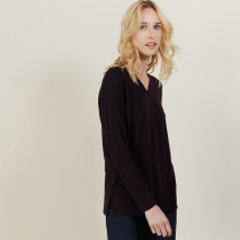 Pull col V Cité 6184 Garance - 26 Rose foncé