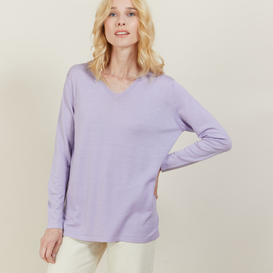 Pull col V Cité 6184 Garance - 26 Rose foncé Pull col V Cité 6184 Garance - 26 Rose foncé