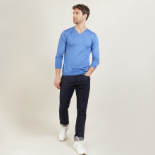 V-neck sweater in wool and silk - Bessie