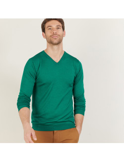 V-neck sweater in wool and silk - Bessie