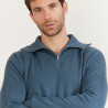 Zipped high-neck sweater in merino wool - Maé