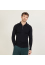 Pull col montant zippé en laine mérinos - Maé 6110 noir - 01 Noir