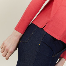 Pull court en laine mérinos - Les Halles 6184 garance - 26 Rose foncé