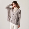 Buttoned V-neck cardigan with cashmere pockets - Achille