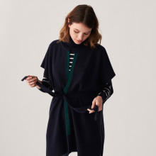 Cape sans manches en cachemire - Clarisse 7597 marine/fougere - 05 Bleu marine