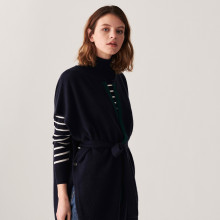 Cape sans manches en cachemire - Clarisse 7597 marine/fougere - 05 Bleu marine