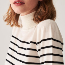 Ribbed merino wool turtleneck sweater - Colette