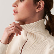 Chunky knit zipped trucker-neck sweater - Denise