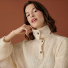 Pull oversize boutonné en mohair - Clea 7403 ecru - 82 Ecru