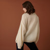 Pull oversize boutonné en mohair - Clea 7403 ecru - 82 Ecru
