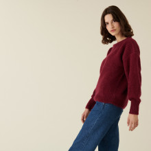 Round-neck mohair sweater in jersey point - Amandine