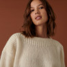 Round-neck mohair sweater in jersey point - Amandine