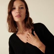 Pull ample à fentes en cachemire et laine recyclés - Darius 7410 noir - 01 Noir