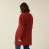 Long alpaca wool cardigan with balloon sleeves - Damy