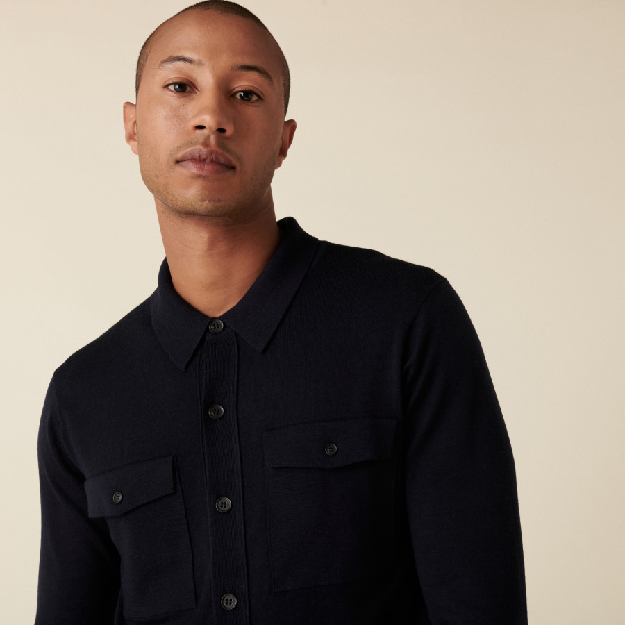 Merino wool patch pocket overshirt - Andy Merino wool patch pocket overshirt - Andy
