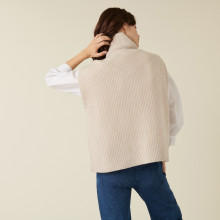 Recycled cashmere sleeveless turtleneck sweater - Dalya