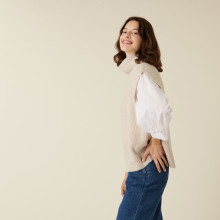 Recycled cashmere sleeveless turtleneck sweater - Dalya
