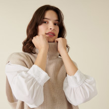 Recycled cashmere sleeveless turtleneck sweater - Dalya