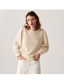 Mohair fancy stitch jumper - Camelia