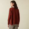 Cardigan col V boutonné à poches en cachemire - Achille 7461 cognac - 92 Rouille