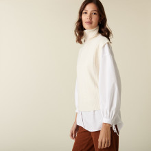 Sleeveless turtleneck sweater in merino wool - Claudia