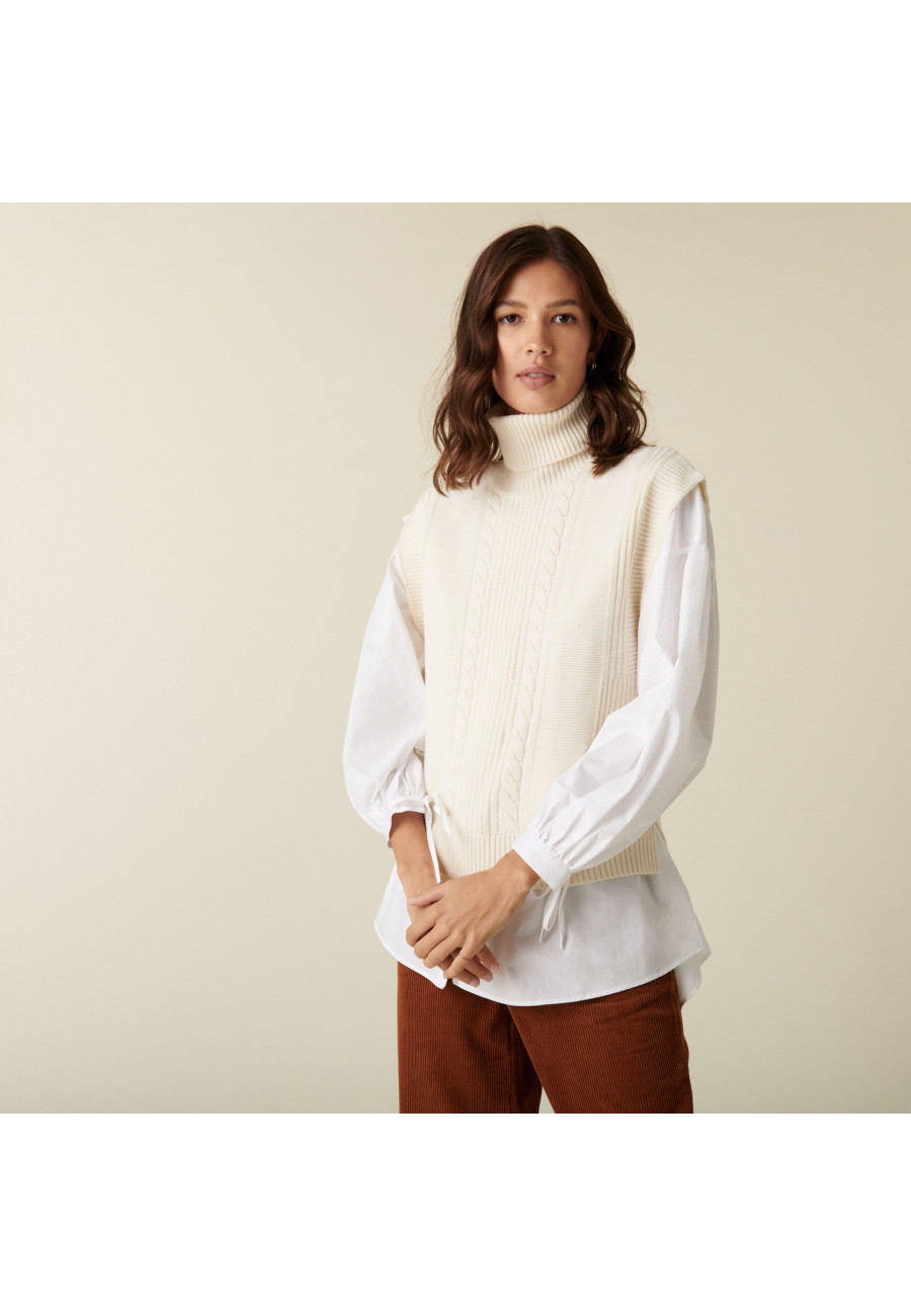 Sleeveless turtleneck sweater in merino wool - Claudia Sleeveless turtleneck sweater in merino wool - Claudia