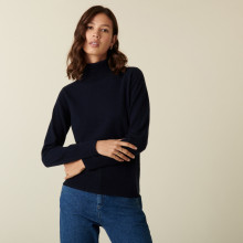 Pull col roulé en cachemire - Abesse 7440 marine - 05 Bleu marine