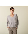 Short cashmere V-neck sweater with pockets - Balba
