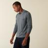 Polo manches longues homme en Fil Lumière Boris 2188 metal - 10 Gris foncé