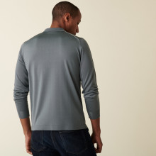 Polo manches longues homme en Fil Lumière Boris 2188 metal - 10 Gris foncé