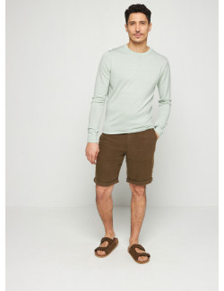 Round neck sweater with logo in merino wool - Eddie