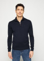 Pull col camionneur avec logo en laine mérinos - Ryan 7640 marine - 05 Bleu marine