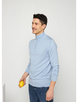 Trucker neck sweater with logo in merino wool - Ryan